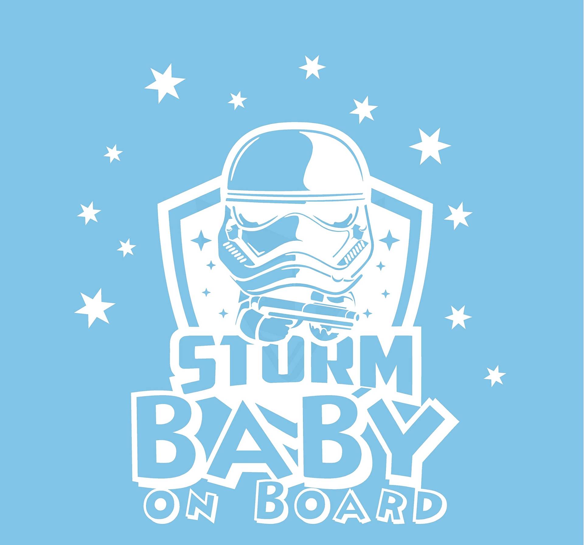 Artstickers 2 Stück Aufkleber Baby an Bordo, Baby Storm Dark, Baby on Board, Aufkleber für Auto, Weiß von Artstickers