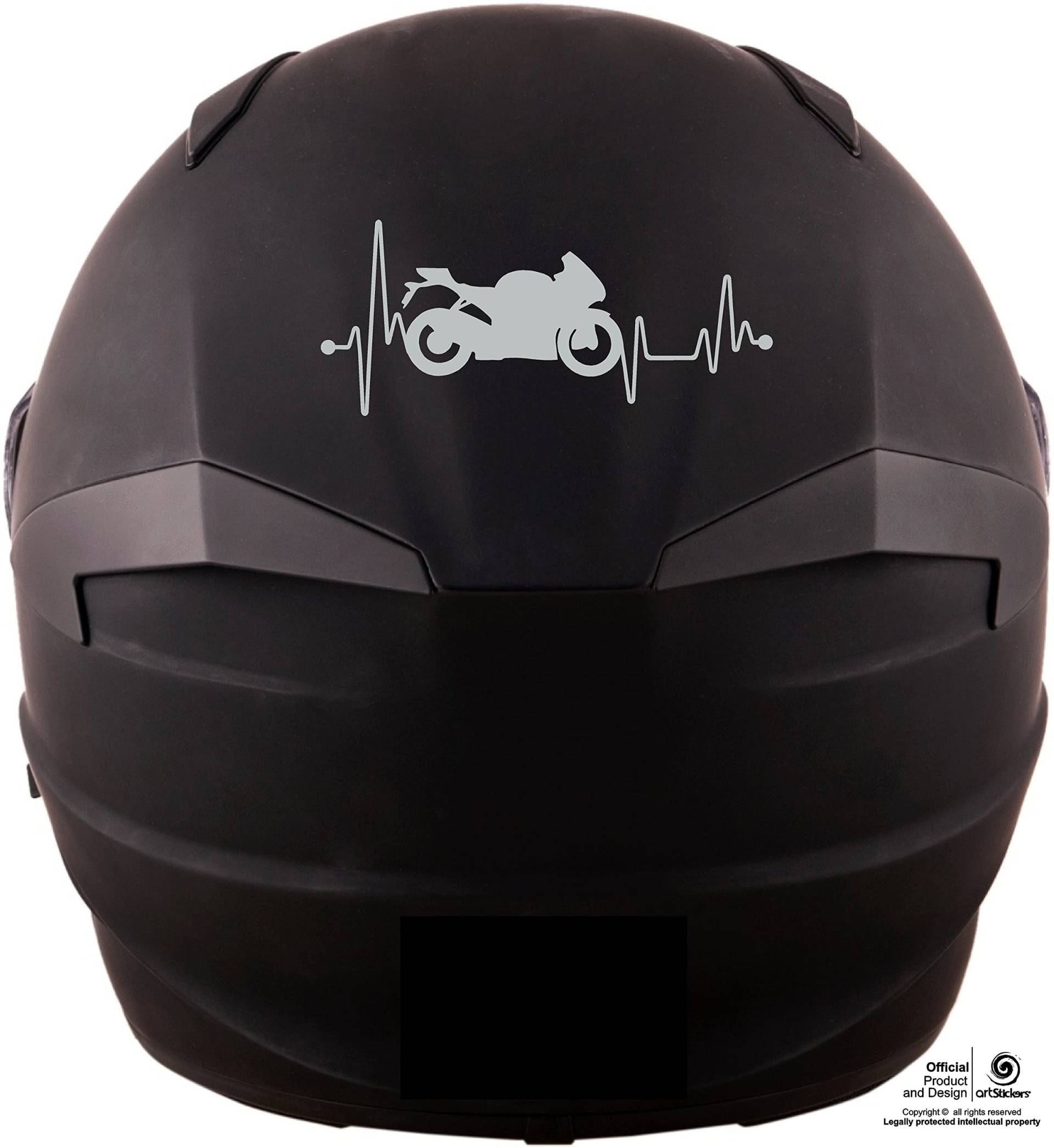 Artstickers 2 Stück Aufkleber für Motorradhelm, Dekoration für Motorradhelm, Schriftzug "Cardio Moter" (Silber) von Artstickers