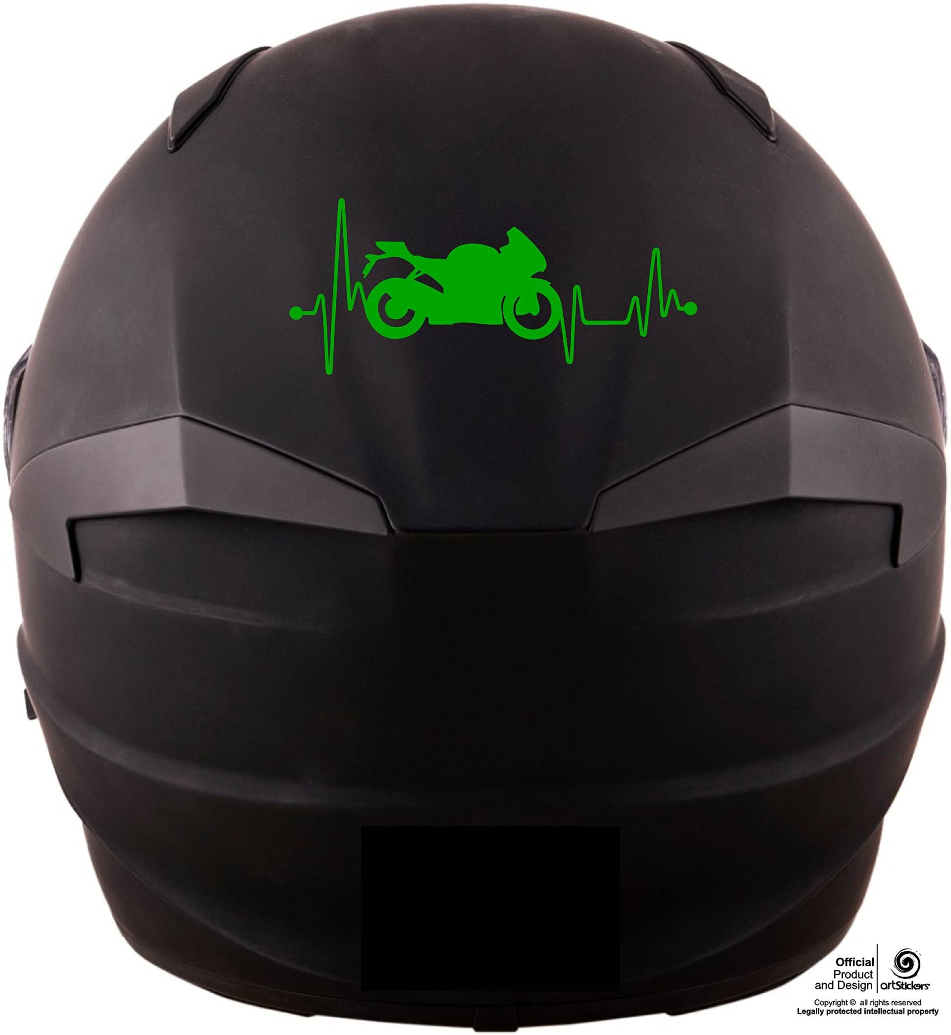 Artstickers 2 Stück Aufkleber für Motorradhelm, Dekoration für Motorradhelm, Sticker für Motorrad, Cardio Moter, Grün von Artstickers