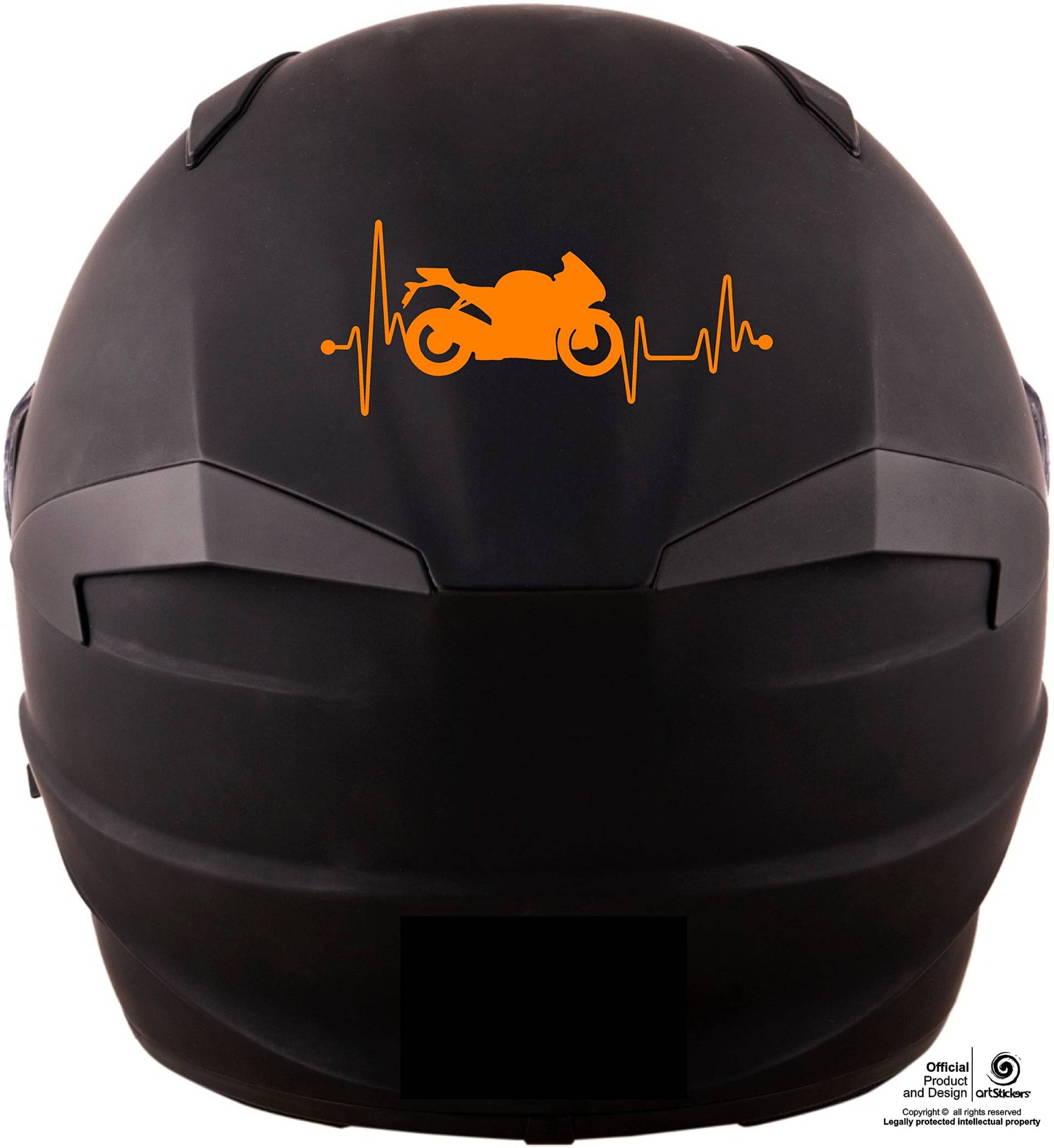 Artstickers 2 Stück Aufkleber für Motorradhelm, Dekoration für Motorradhelm, Sticker für Motorrad, Cardio Moter, Orange von Artstickers