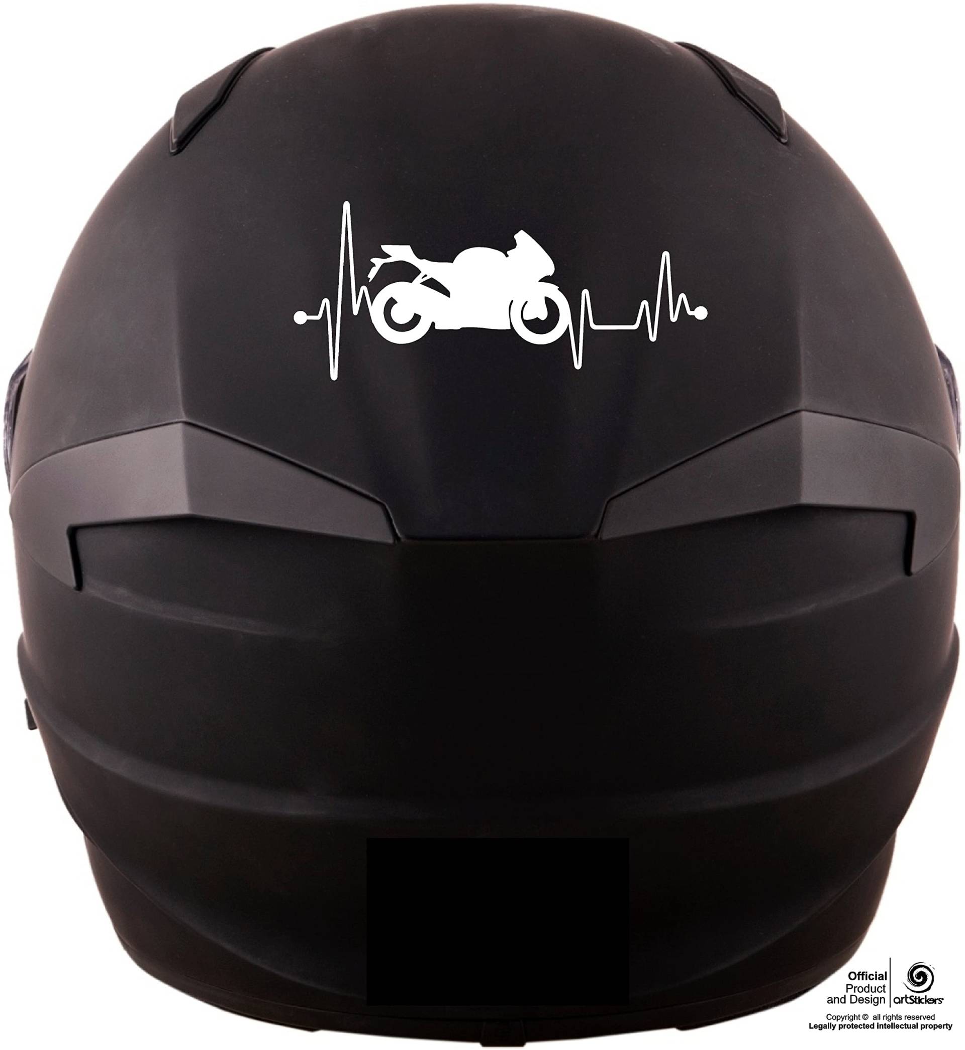 Artstickers 2 Stück Aufkleber für Motorradhelm, Dekoration für Motorradhelm, Sticker für Motorrad, Cardio Moter, Weiß von Artstickers