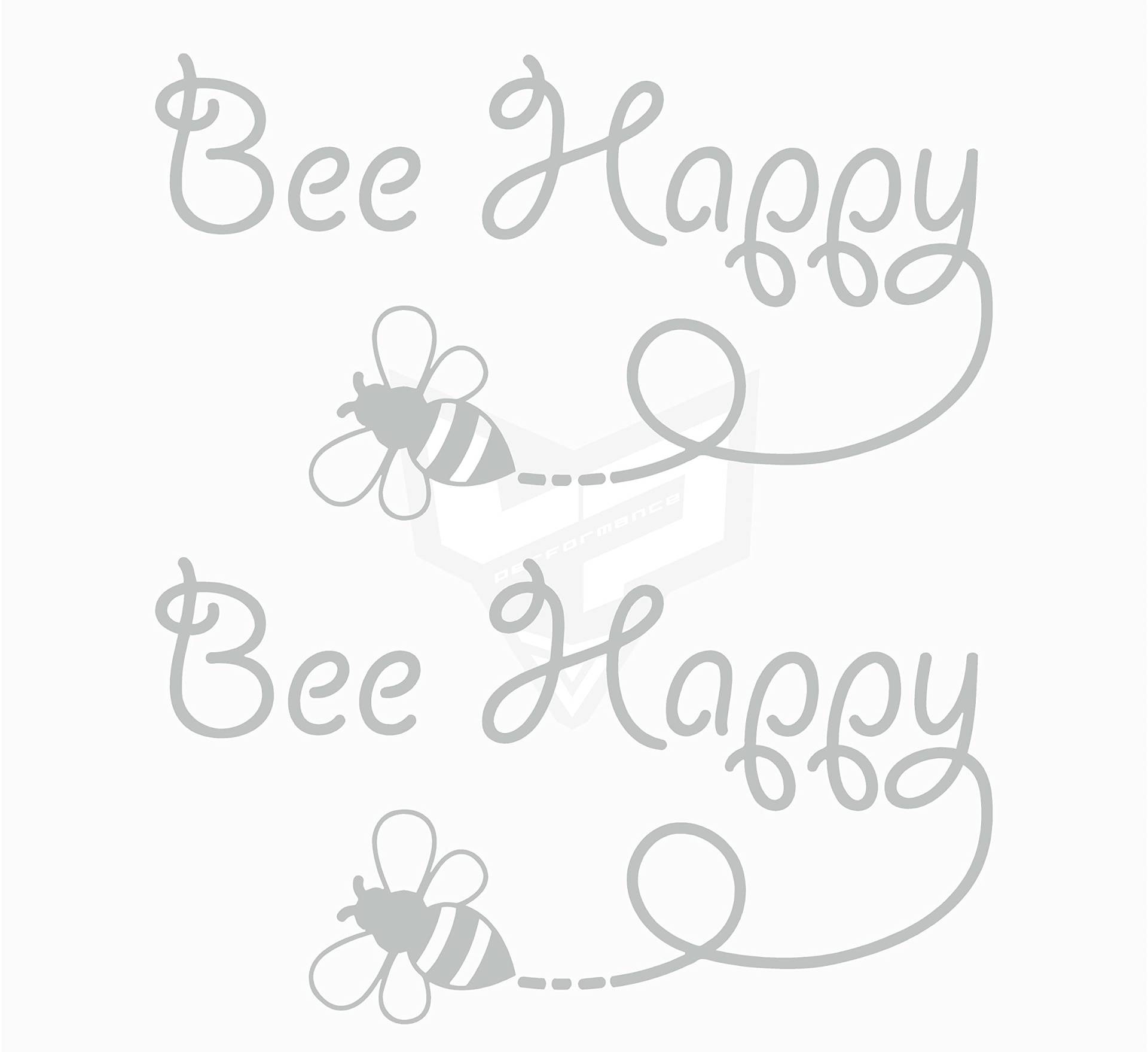 Artstickers 2 Stück Bee Happy Aufkleber Autoaufkleber Motorrad Aufkleber Helm Aufkleber (Silber) von Artstickers