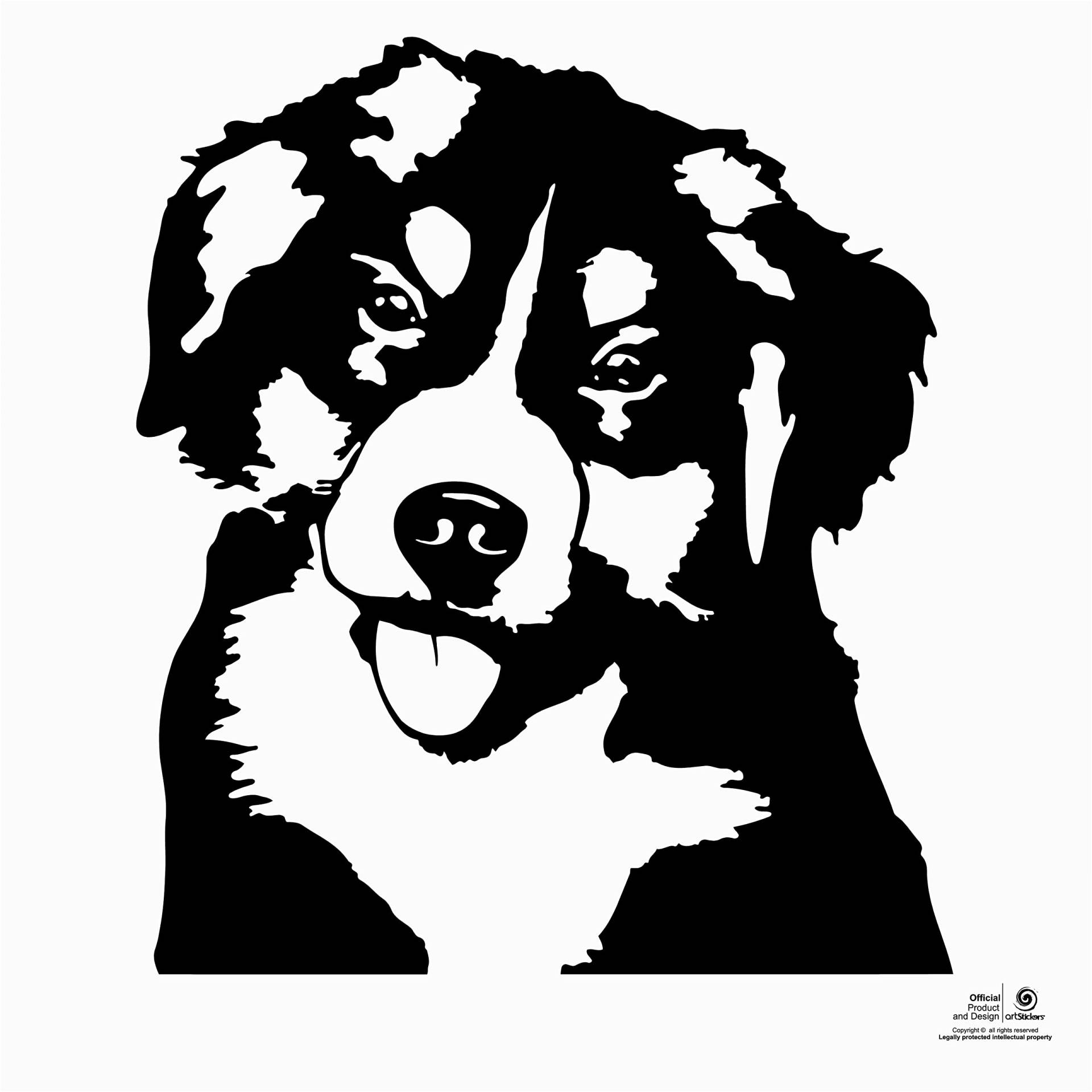 Artstickers Aufkleber für Bernne (25 x 22 cm), Aufkleber für Hunde + Geschenk, Herz-Fingerabdruck, Marke: Schwarz von Artstickers