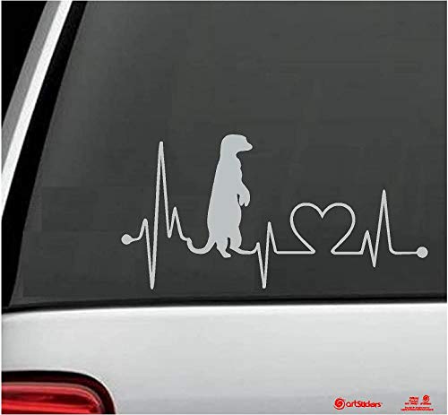 Artstickers Autoaufkleber Erdmännchen 20 cm für Auto-Liebhaber. Farbe: Silber Aufkleber Erdmännchen Herzen. Spilarts-Geschenkaufkleber, eingetragene Marke. von Artstickers