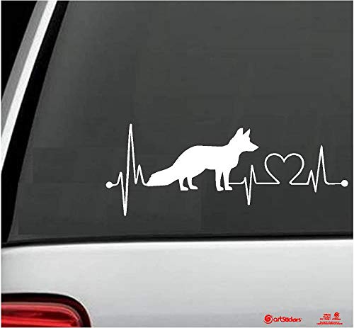 Artstickers Autoaufkleber Fuchs 20 cm für Autoliebhaber. Farbe: Weiß. Aufkleber Fuchs Herzschlag Spilarts-Geschenkaufkleber, eingetragene Marke. von Artstickers