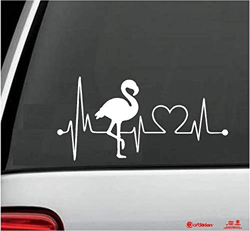 Artstickers Flamingo-Autoaufkleber, 20 cm, für Auto-Liebhaber. Farbe: Weiß. Aufkleber Flamenco Herzen. Spilarts-Geschenkaufkleber, eingetragene Marke. von Artstickers