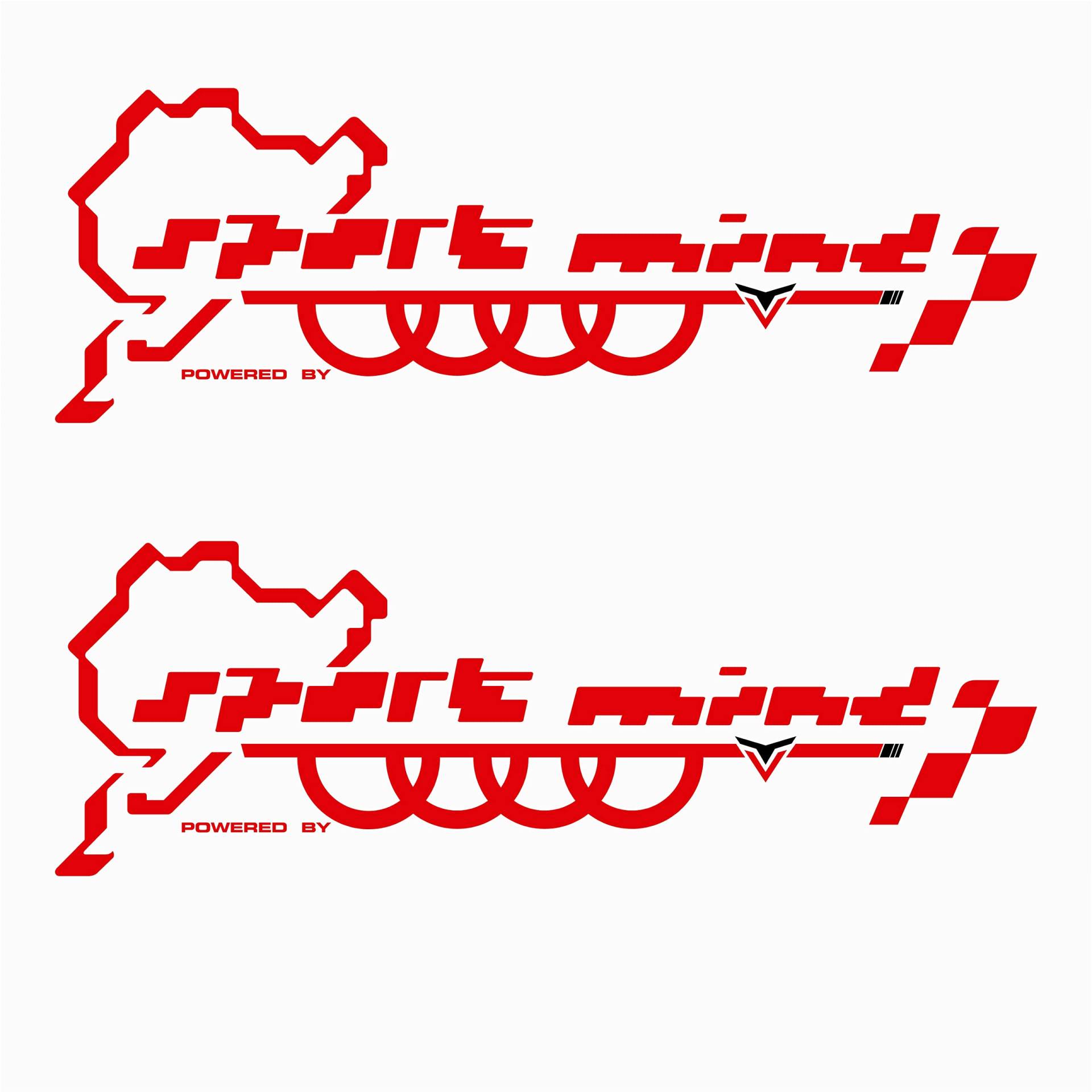 Artstickers. 2 Stück Aufkleber für Audi Auto, hergestellt für Sport Mind Nurburgring Audi (rot) von Artstickers