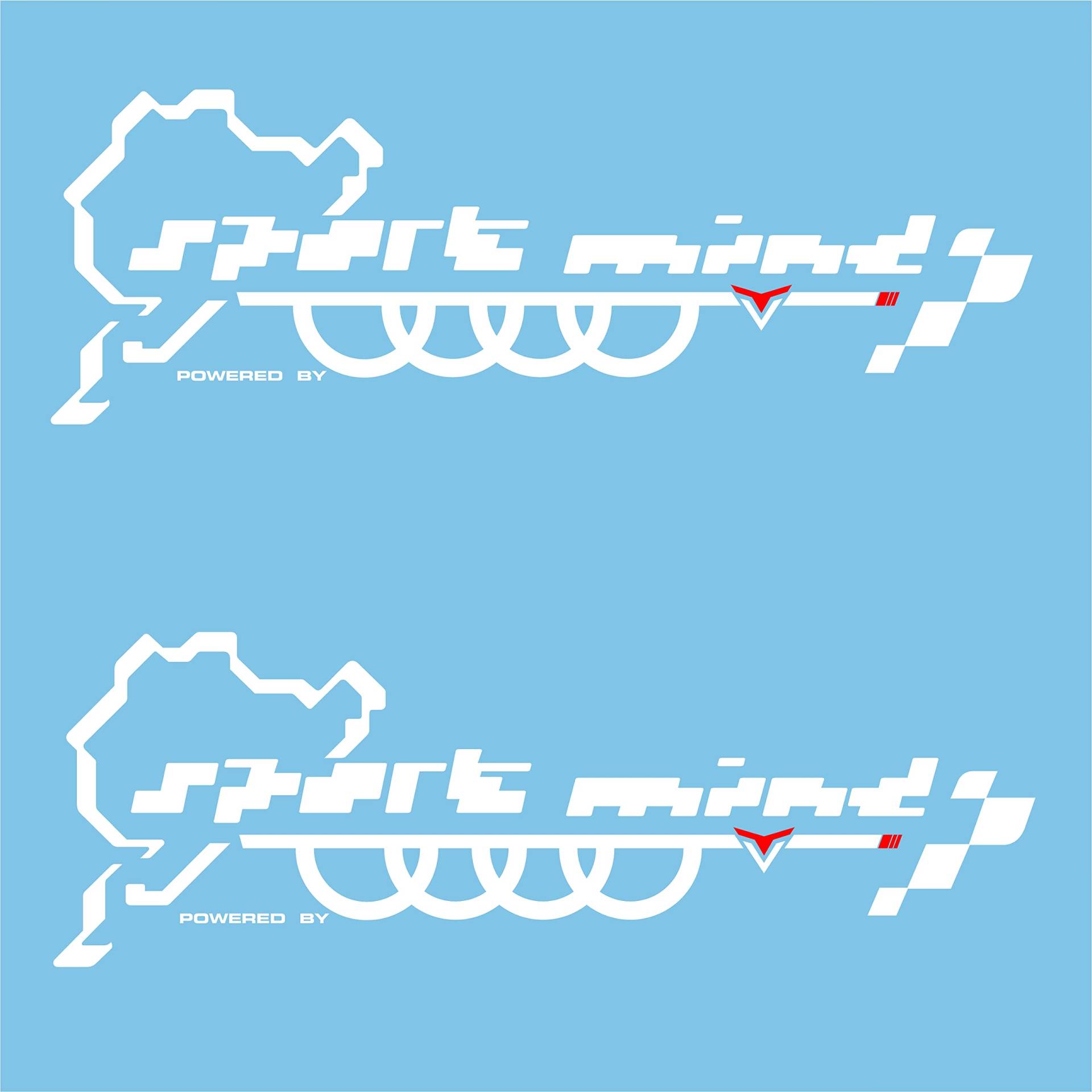 Artstickers. 2 Stück Aufkleber für Audi Auto, hergestellt für Sport Mind Nurburgring Audi (weiß) von Artstickers