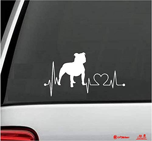 Aufkleber für Auto-Liebhaber. Farbe: Weiß. Aufkleber Hund mit Herzen. Spilart Geschenkaufkleber, eingetragene Marke. von Artstickers