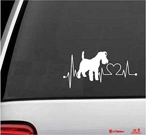 artstickers Autoaufkleber Fox-Terrier, 20 cm, für Auto-Liebhaber. Farbe: Weiß. Aufkleber Hund Herzschlag Spilarts-Geschenkaufkleber, eingetragene Marke. von Artstickers