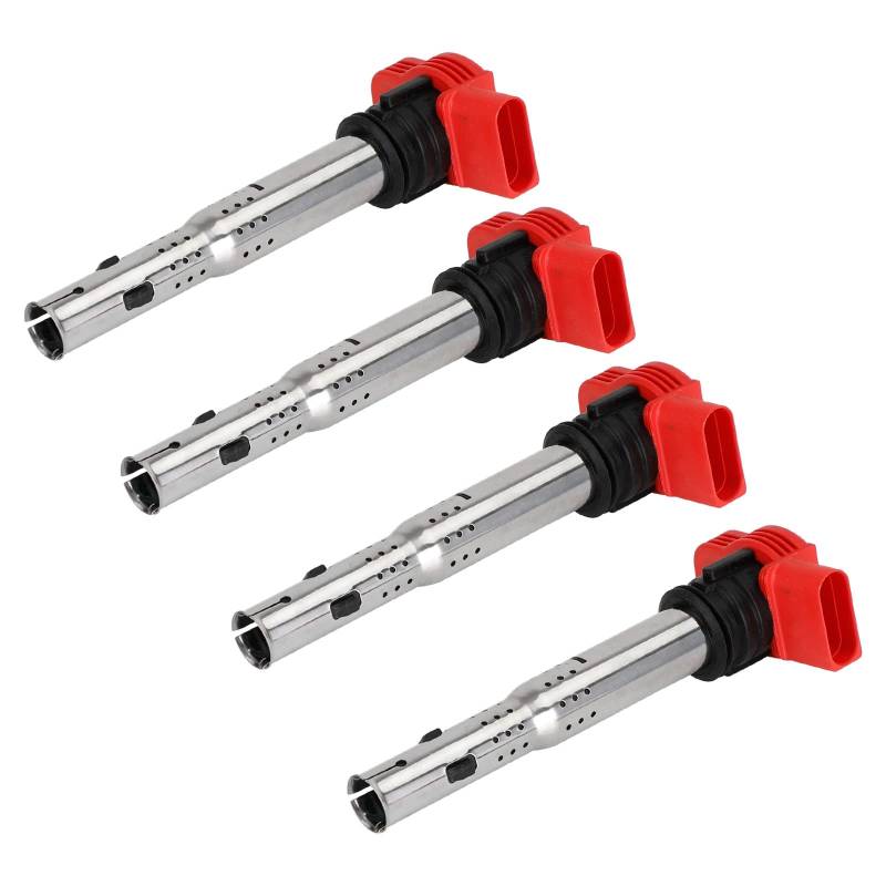 Artudatech Zündspule 06E905115E, 4x Rot Auto Zündspule Set OEM: 06D905115 06E905115 Fit für Audi R8 2.0TFSI/2.0TSI A3/ für GOLF 5/ für LEON von Artudatech