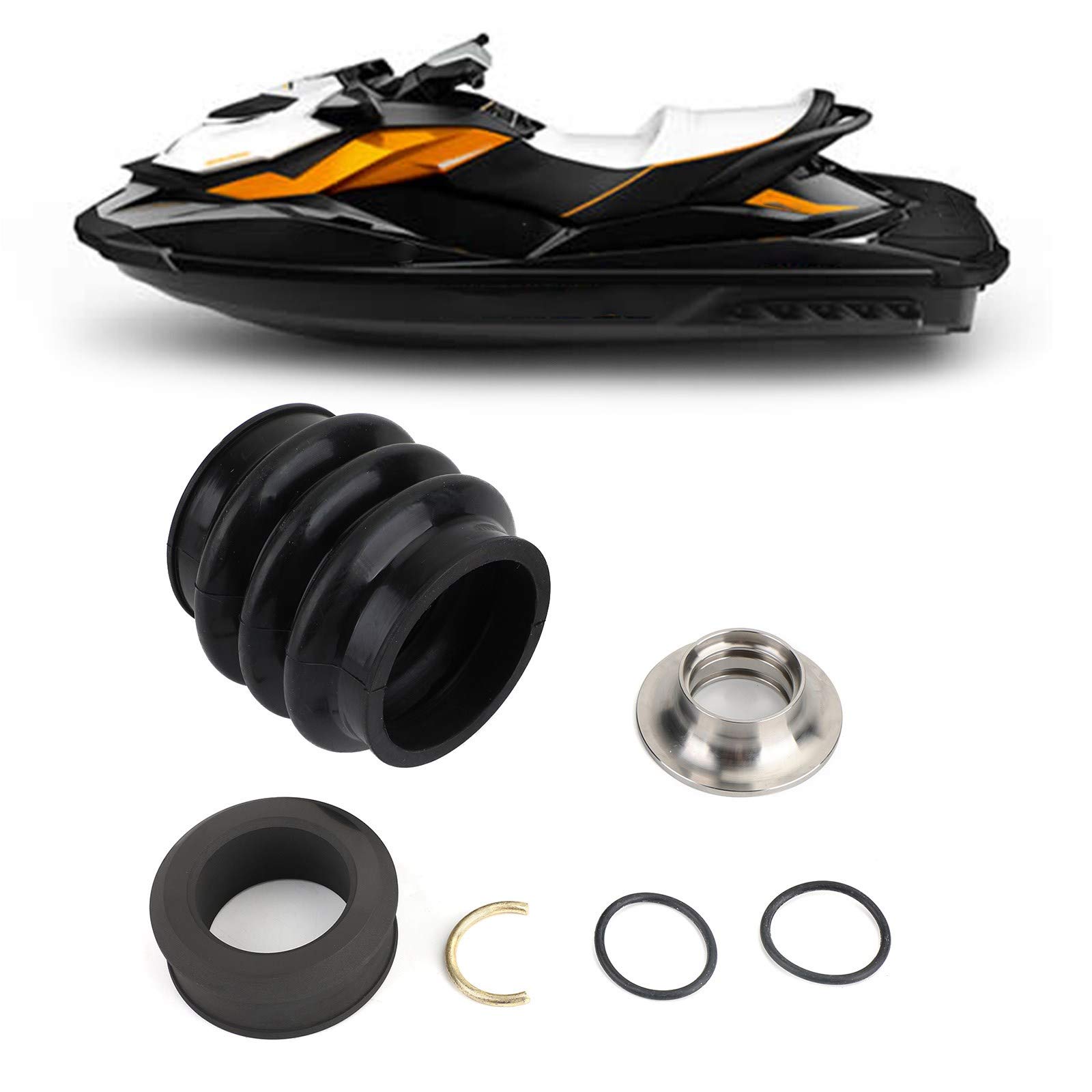 Artudatech 4-Tec Carbon Ring Seal Drive Line Rebuild Kit & Boot passend für Sea Doo RXP 2004-2006, RXT IS 255 2009 271000422, 295501174, 271001434, 271001420 von Artudatech