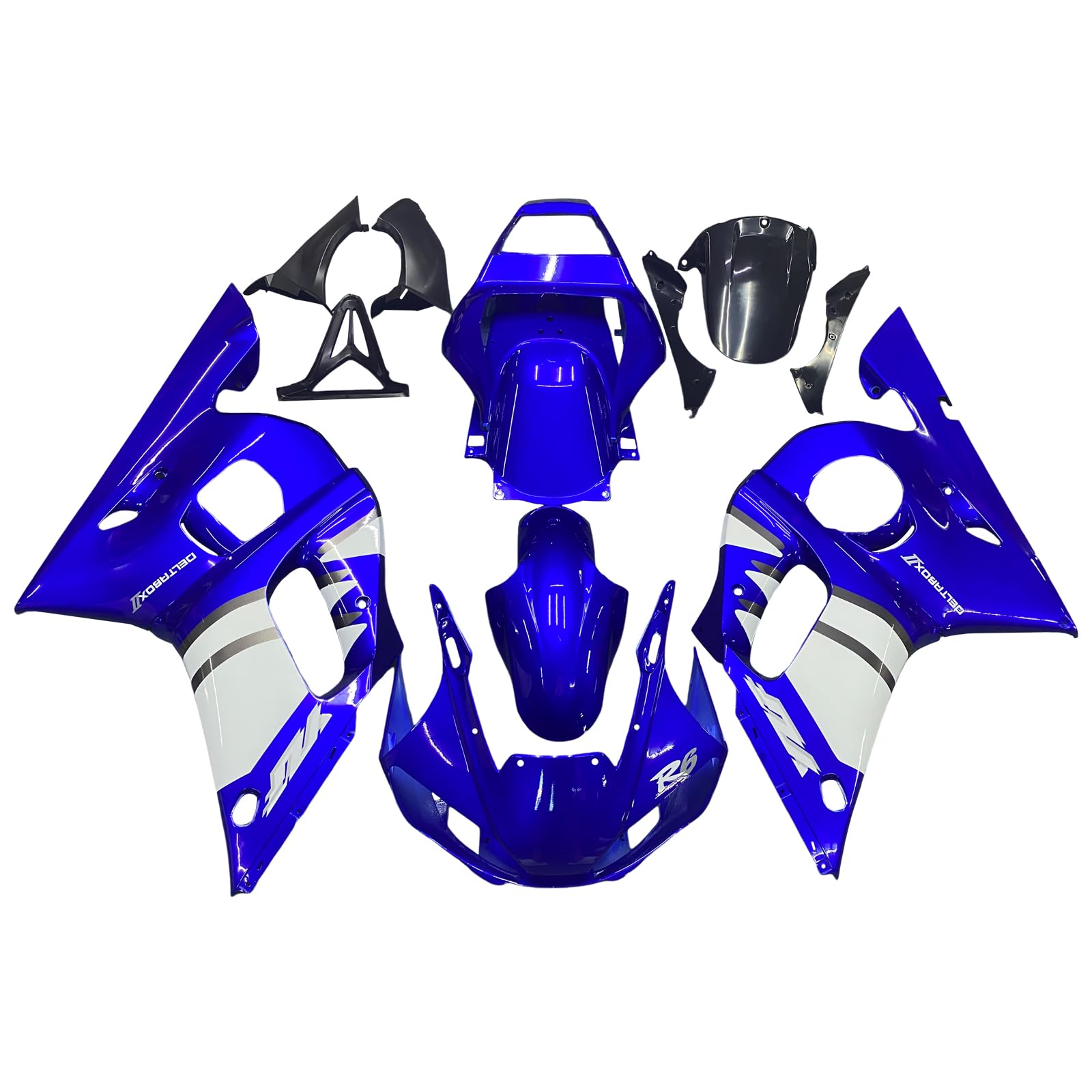 Artudatech ABS Injection Plastic ABS Fairing Fit for Yamaha YZF R6 1998-2002 Blue White von Artudatech