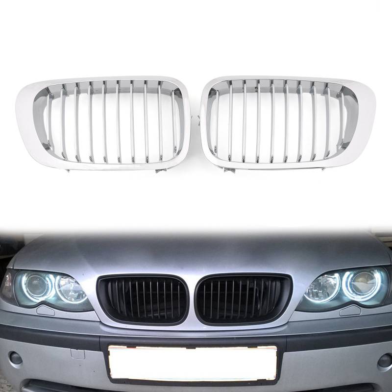 Artudatech Auto Kühlergrill, Frontgrill Kühlergrill Gitter Ersatz Grill Grille Stoßstangengrill für B M W E46 Coupe/Cabridet 3 Serie 2 Türer 1999 2000 2001 2002 von Artudatech