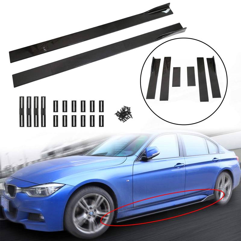 Artudatech Auto-Seitenschweller Splitters Lip, Seitenverkleidungserweiterungen Side Skirt Extensions Rocker Panel Splitters Lip Universal 78.7 Inches von Artudatech