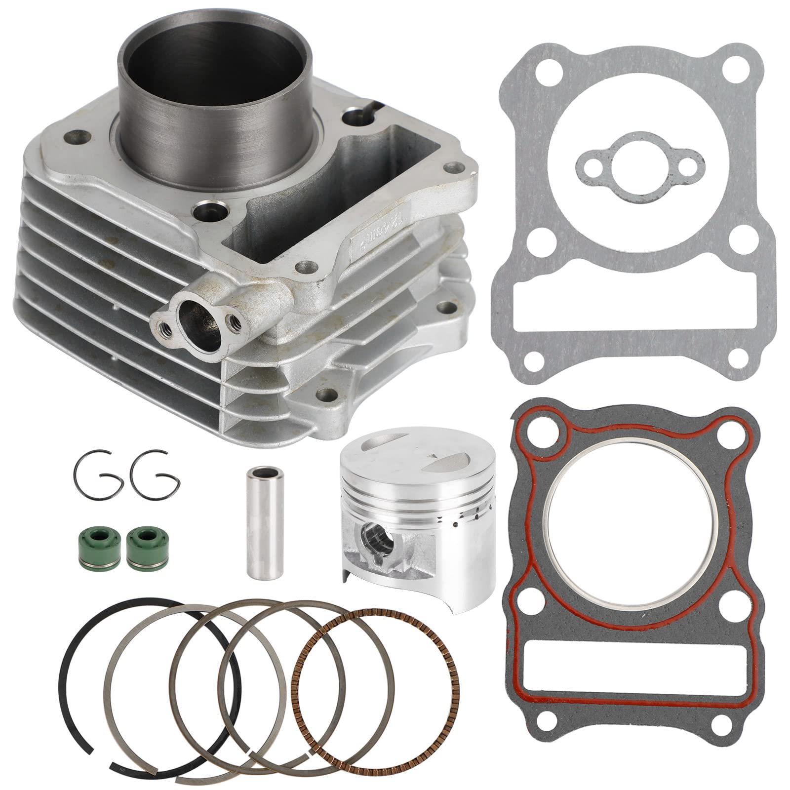 Artudatech Cylinder Barrel Jug Flat Piston Gasket Kit 57mm Compatible with Suzuki GN125 GN 125 GS125 GZ125 TU125 VanVan RV125 DR125 Marauder von Artudatech