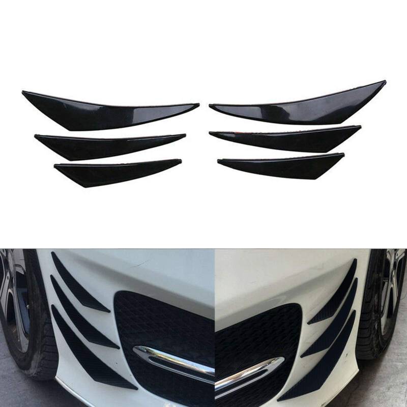 Artudatech Frontflügel-Spoiler Auto Spoiler, Front Bumper Fins Spoiler Canards passend für vordere Stoßstangenflossen glänzender schwarzer Stil von Artudatech