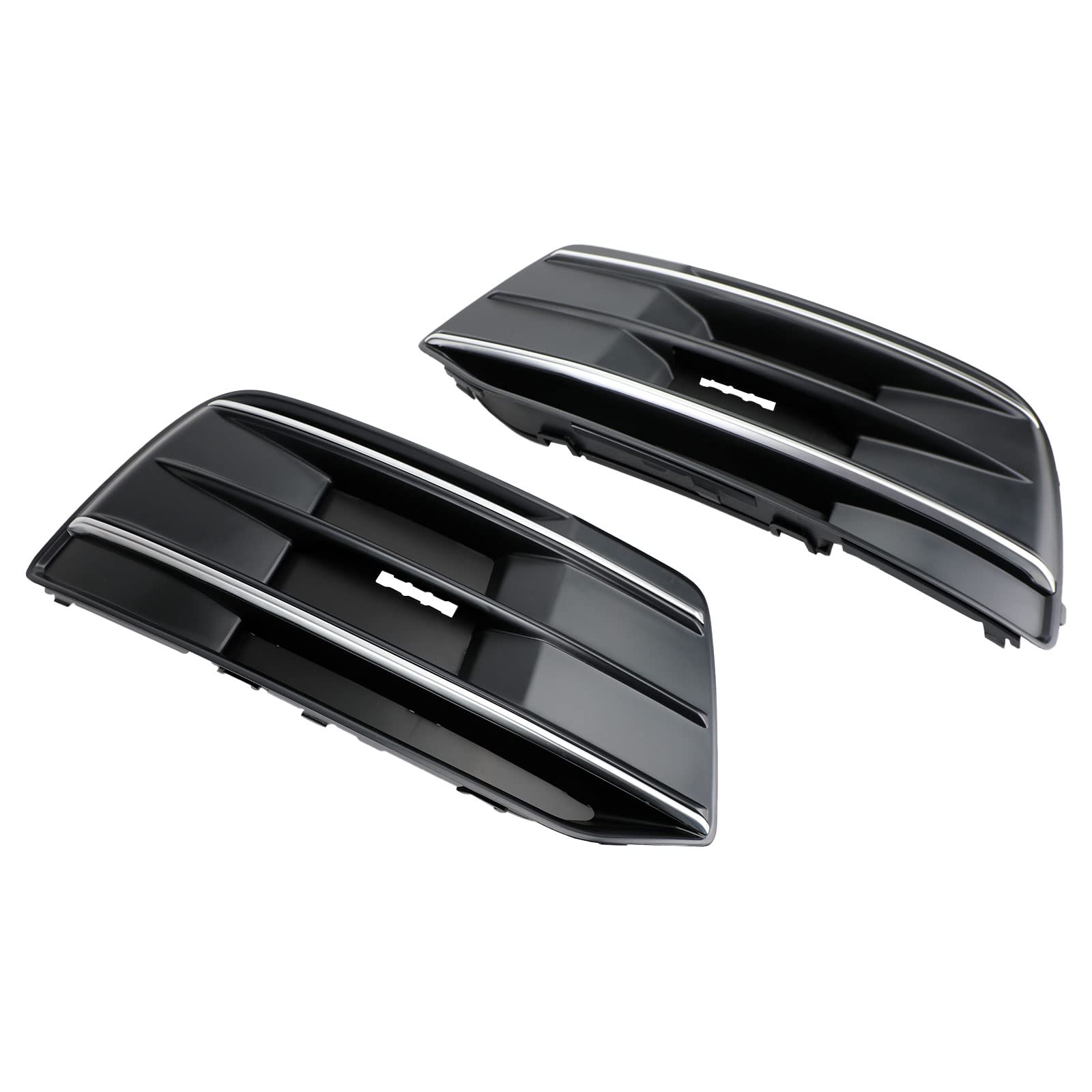 Artudatech Frontstoßstange Kühlergrill 2PCS Front Bumper Cover Grille Bezel Insert Fit for Q5 2018-2022 Black/Chrome von Artudatech