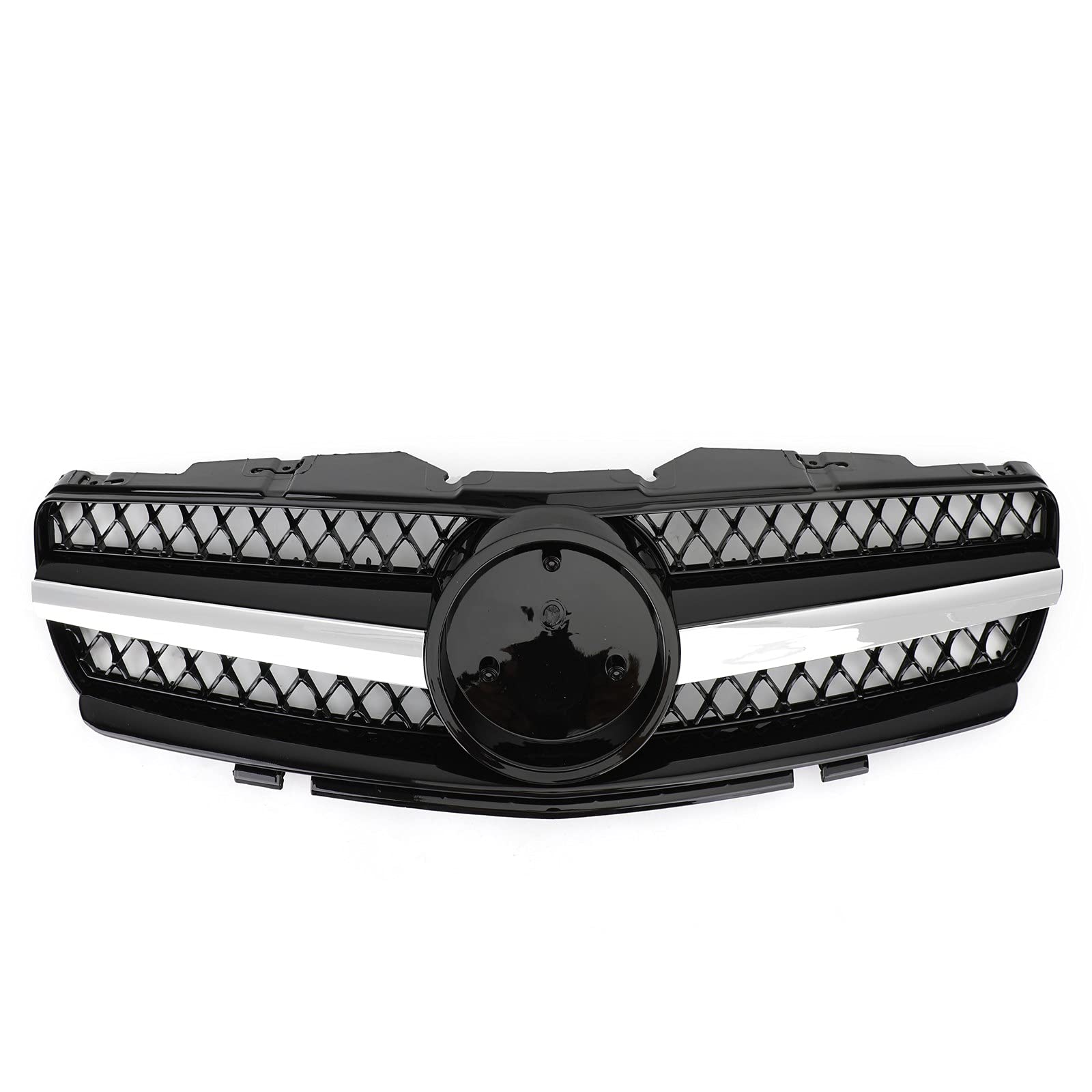 Artudatech Frontstoßstangengitter Auto Kühlergrill Grille Schwarz Fit für Mercedes R230 SL500 SL600 2003-2006 1 Fin Star AMG von Artudatech