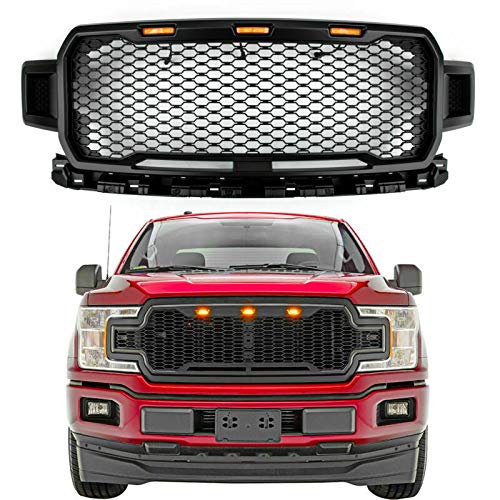 Artudatech Kühlergrill Frontstoßstange Black Grill Grille LED Honeycomb Fits for F150 2018-2020 von Artudatech