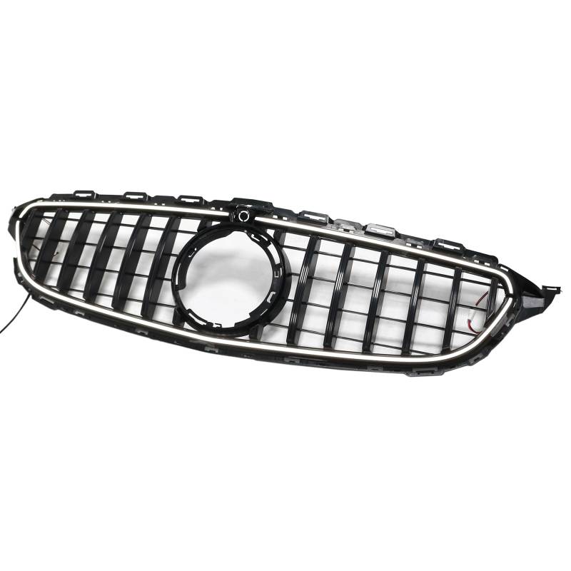 Artudatech Kühlergrill Frontstoßstangengrill Frontgrill ABS Black Front Bumper Grill Grille Fit for Mercedes W205 C250 C300 2015-2021 W/LED von Artudatech