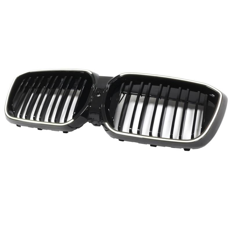 Artudatech Kühlergrill Frontstoßstangengrill Frontgrill ABS Double Slat Gloss Black Front Kidney Grill Grille Fit for BMW IX3 G08 LCI 2022-2024 von Artudatech