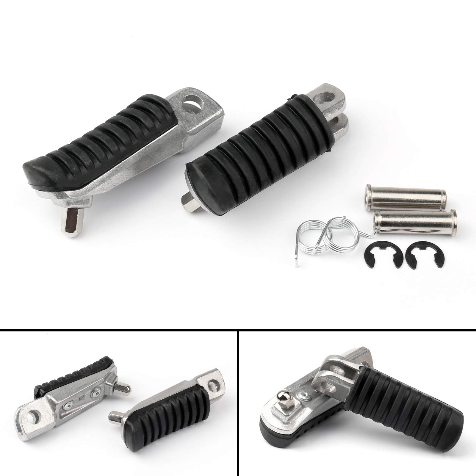 Artudatech Motorrad Fußstütze Footrest Footpegs Pedals für KAWASAKI ER 4N 6F 6N ZR 250 400 von Artudatech