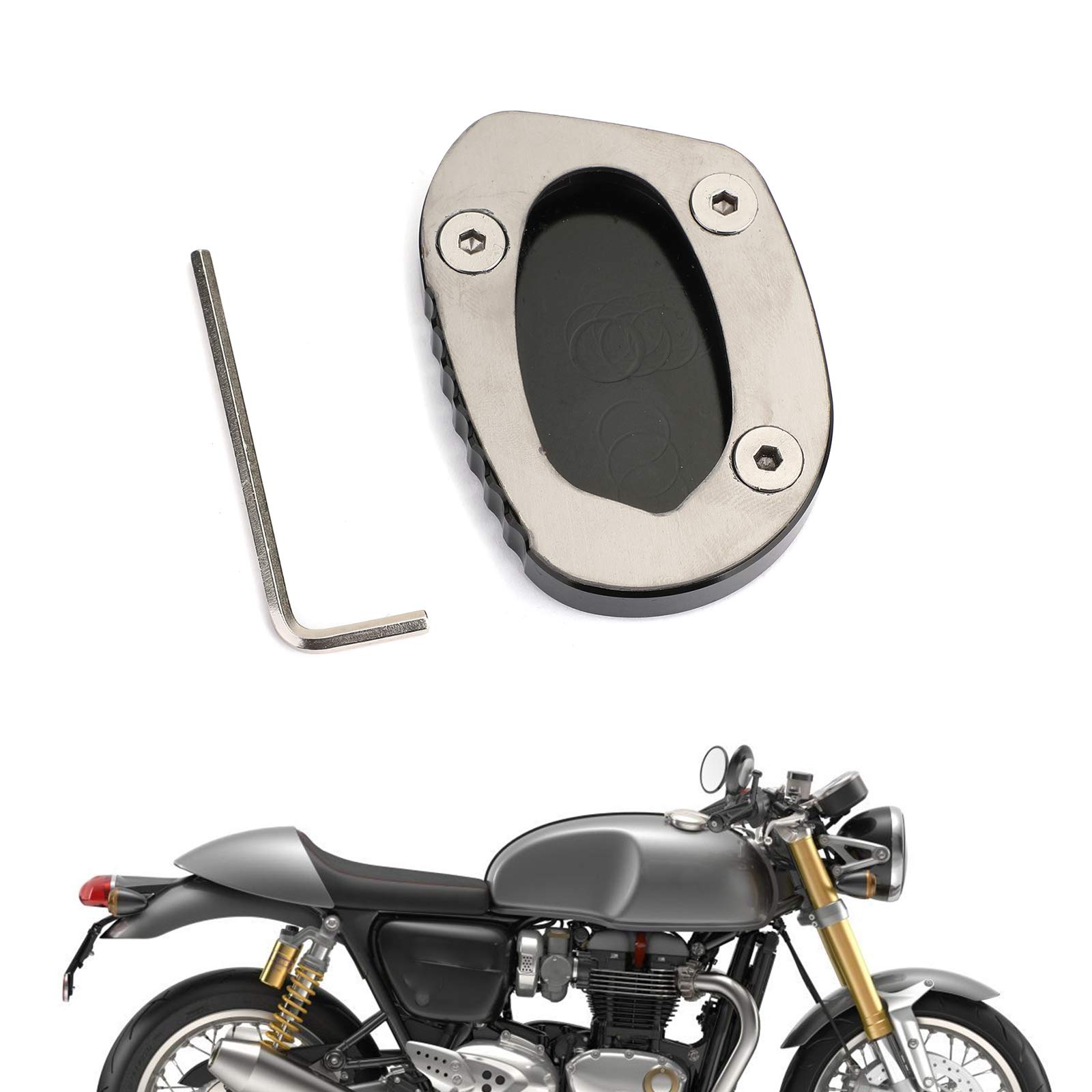 Artudatech Motorrad-Kickstand Pad, Seitenständer Pad Seitenständer Vergrößerung Platte Pad für Trium-ph Speed Twin 1200 2019–2020, Thrux-ton 1200 1200R 2016–2020 von Artudatech