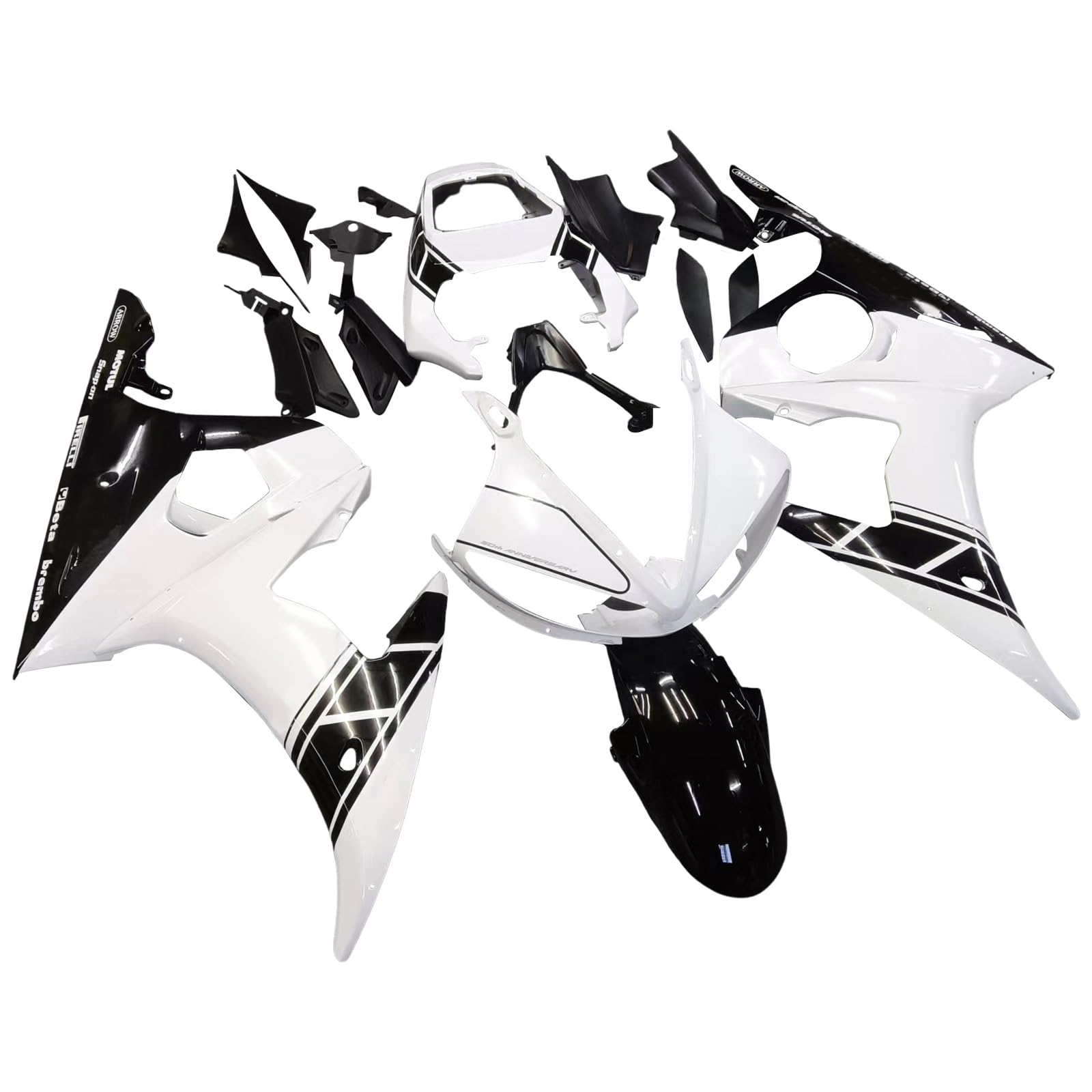 Artudatech Motorrad Motorhaube Abdeckung Injection Fairing Kit Bodywork Plastic ABS Fit for Yamaha YZF 600 R6 2005 Motorrad-Karosserieabdeckung von Artudatech