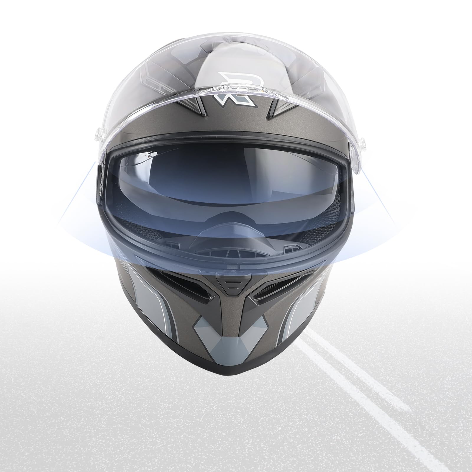 Artudatech Motorradhelm Integralhelm ECE 22.06 Zertifiziert Kopfschutz Motorradausrüstung Vollvisier Leichtes Carbon Antibeschlag Visier & Belüftungssystem Sonnenblende für Tour und Stadt S von Artudatech