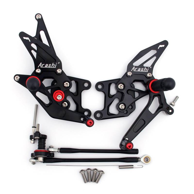 Artudatech Rearset Fußrastensatz hinten Rear Foot Reat Set Fit for Honda CBR600RR CBR 600 RR 2007-2008 Black von Artudatech