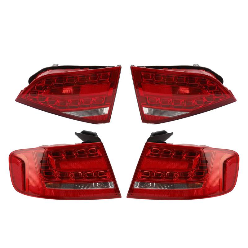 Artudatech Rückleuchten 4pcs Outer+Inner Trunk LED Tail Light Fit for Lamp Fit for A4 2009-2012 von Artudatech