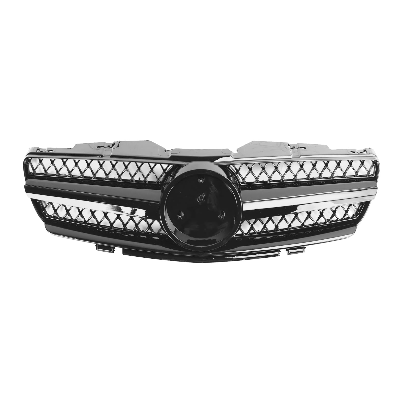 Artudatech Vordere Stoßfänger Kühlergrill Front Upper Grille Grill Fit for Mercedes R230 SL500 SL600 2003-2006 1 Fin Star Black von Artudatech