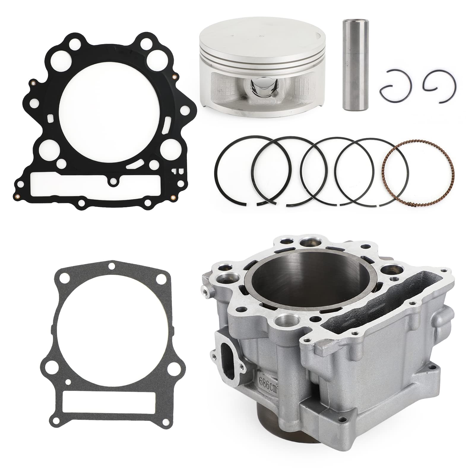 Artudatech Zylinder Kolben Kit Zylinderkit 102mm Cylinder Jug Piston Top End Big Bore Kit Fit for Yamaha YFM660 Raptor Grizzly Rhino 2001-2008 von Artudatech