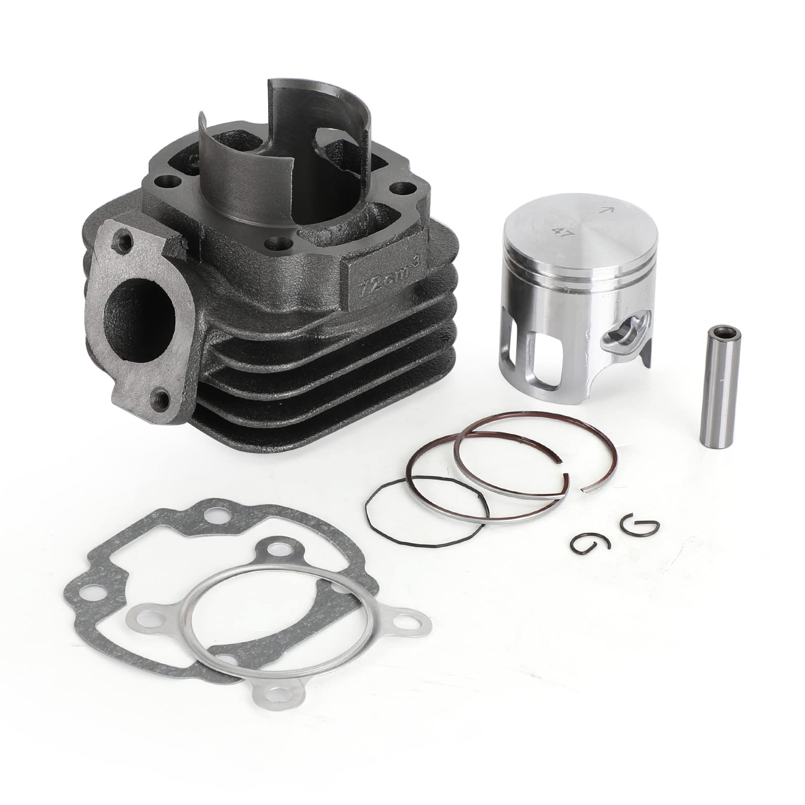 Artudatech Zylinder Kolben Kit Zylinderkit 70cc Cylinder Jug 47mm 2T Big Bore Kit Fit for AC Minarelli Fit for Yamaha Aerox Jog MBK Nitro Fit for Aprilia SR 50 Piston Ring Gaskets von Artudatech