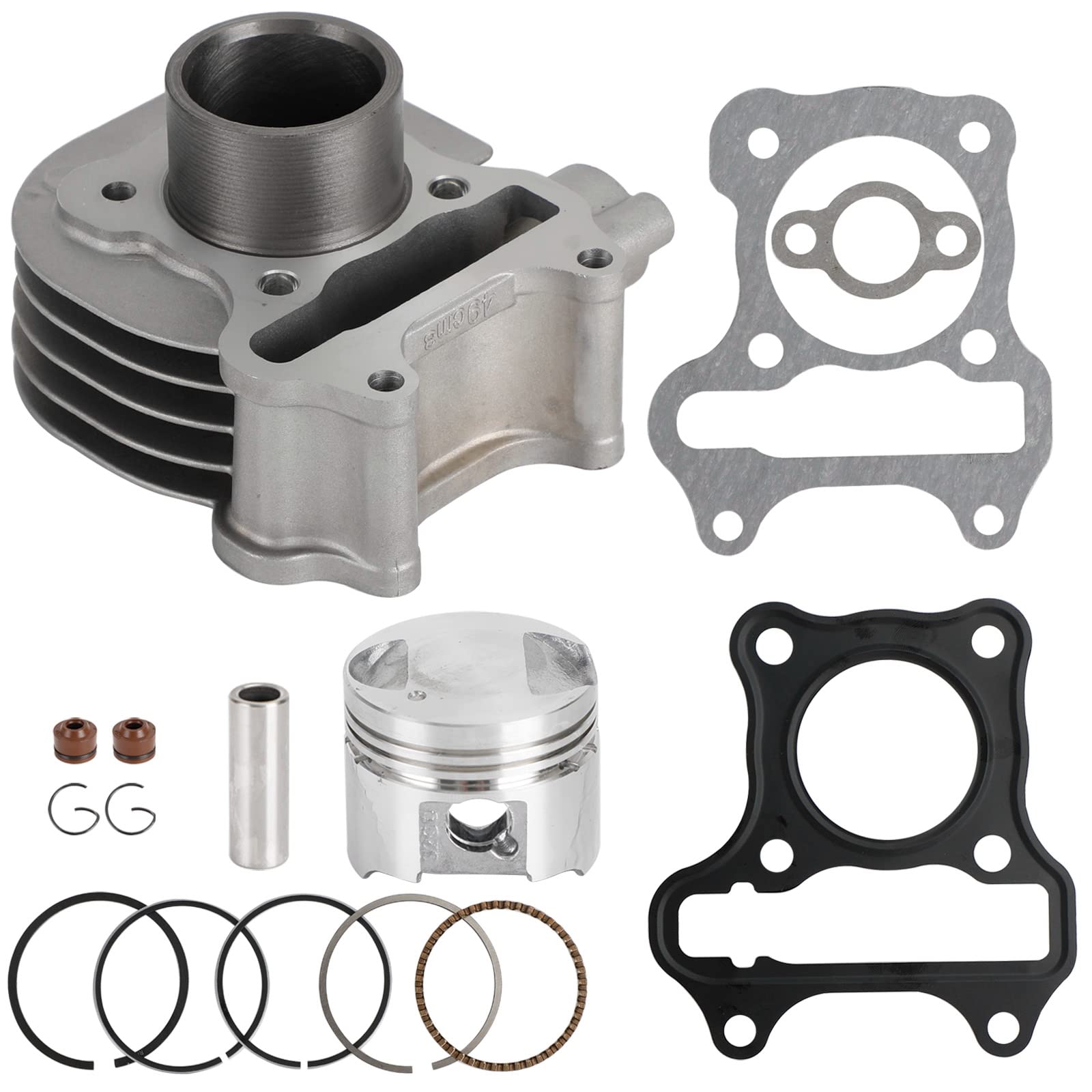 Artudatech Zylinder Kolben Kit Zylinderkit Cylinder Barrel Jug Piston Gasket Kit Fit for Suzuki Address V50 V50G Lets 4 UZ50 CA41A CA42A CA43A CA44A CA45A CA46A CA47A von Artudatech