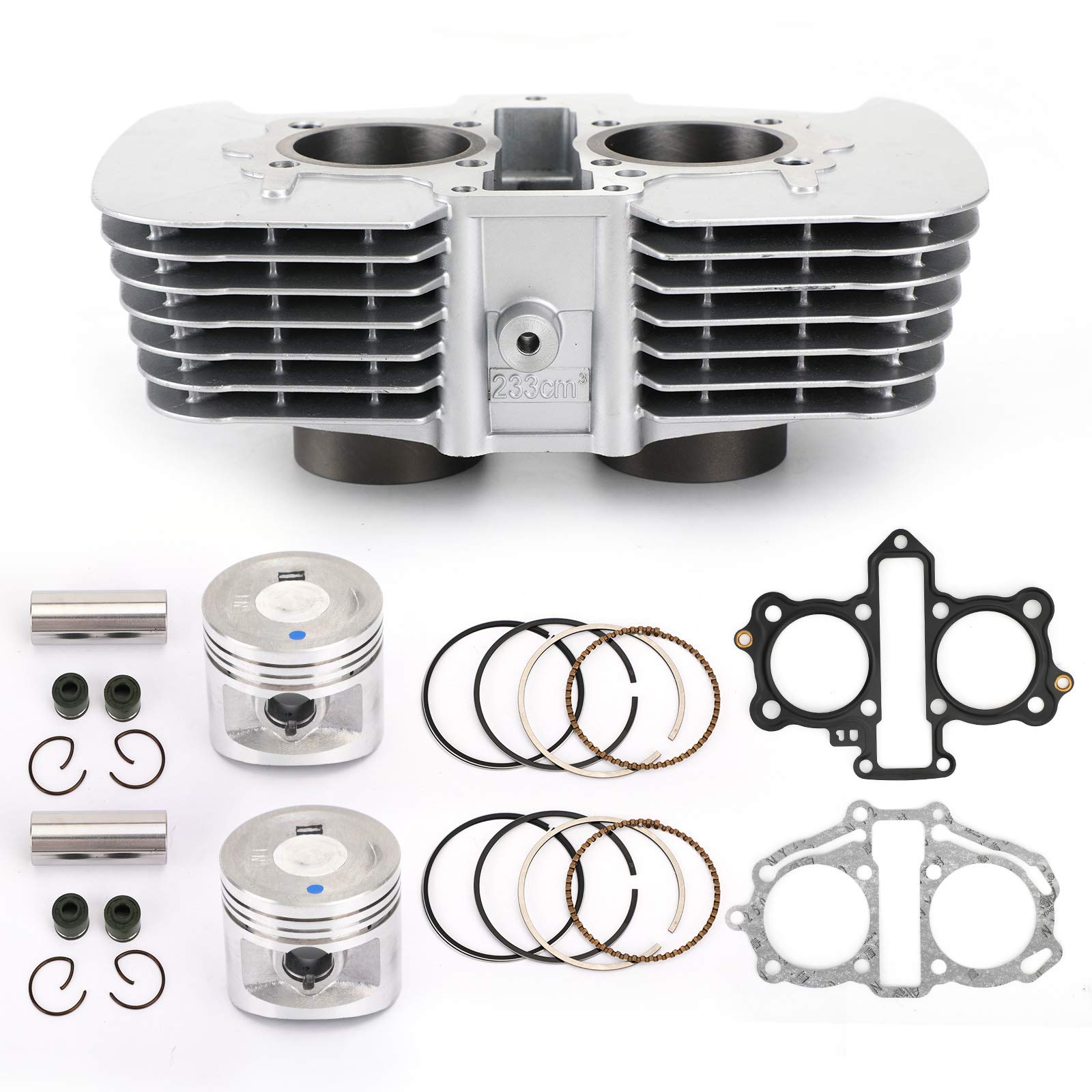 Artudatech Zylinder Kolben Kit Zylinderkit Cylinder Piston, Rings, Gaskets Kit Fit for Honda CB 250 CA 250 CMX 250 Rebel 96-15 Standard Bore 53mm von Artudatech