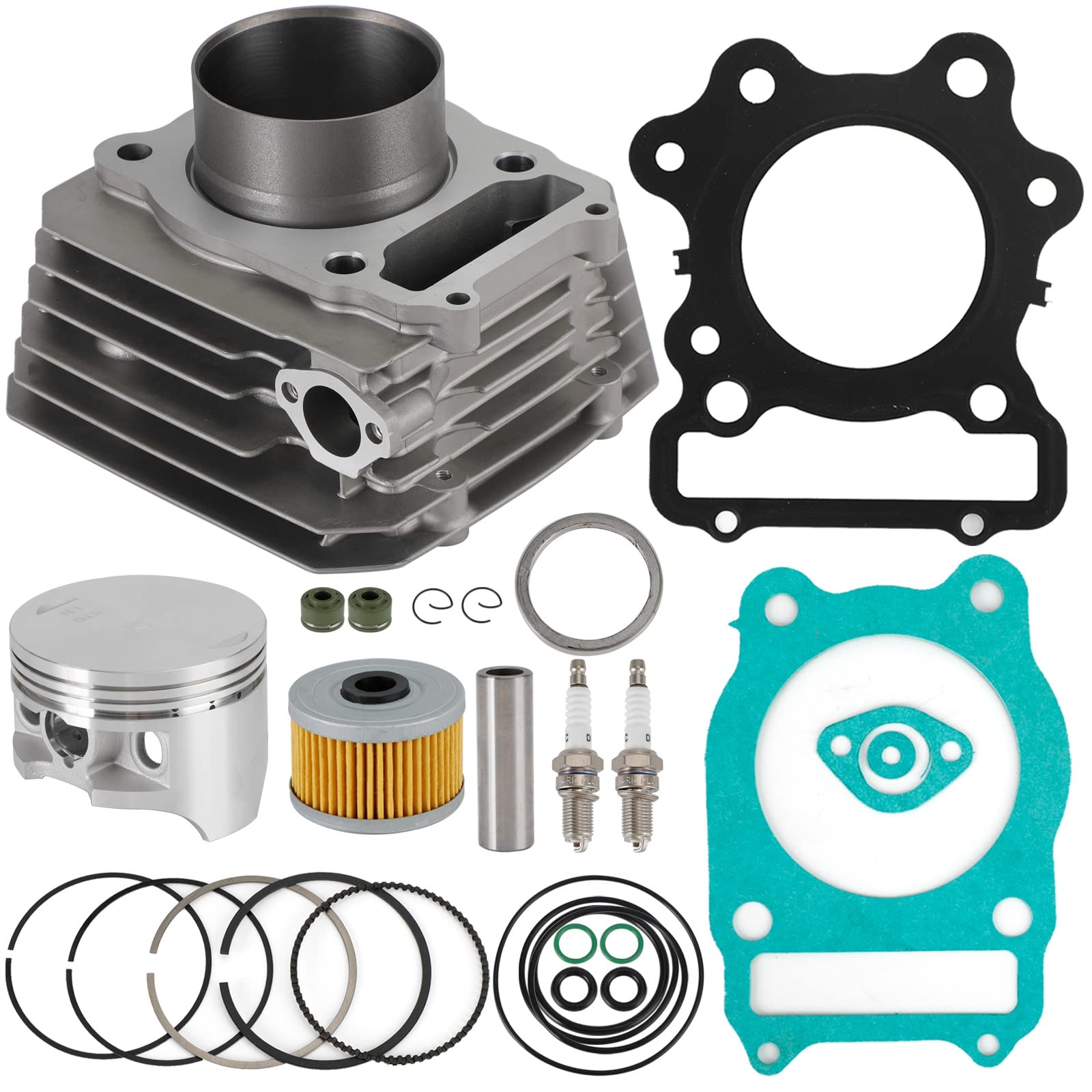 Artudatech Zylinder Kolben Kit Zylinderkit Cylinder Piston Rings Spark Plug Top End Gasket Rebuild Kit Fit for Honda TRX 300 Fourtrax FW 4x4 2x4 1988-2000 von Artudatech