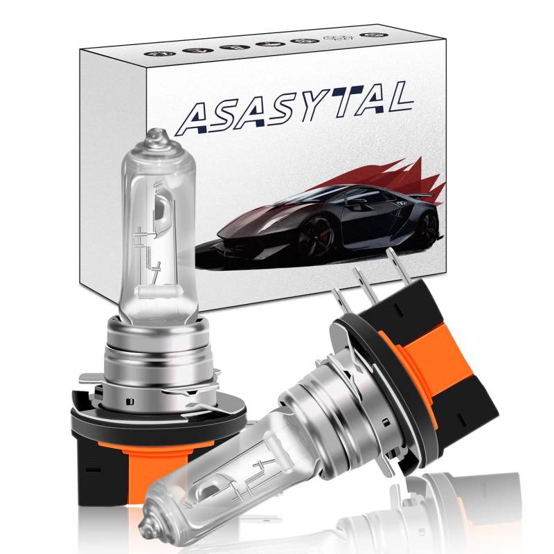 Asasytal H15 Halogen Scheinwerferlampen, 12V 15/55W Tagfahrlicht,3000K Fern-/Abblendlicht-Ampel als OEM-Gelbfarbe für Auto Halogen Scheinwerfer Ersatz, 2 Lampen von Asasytal