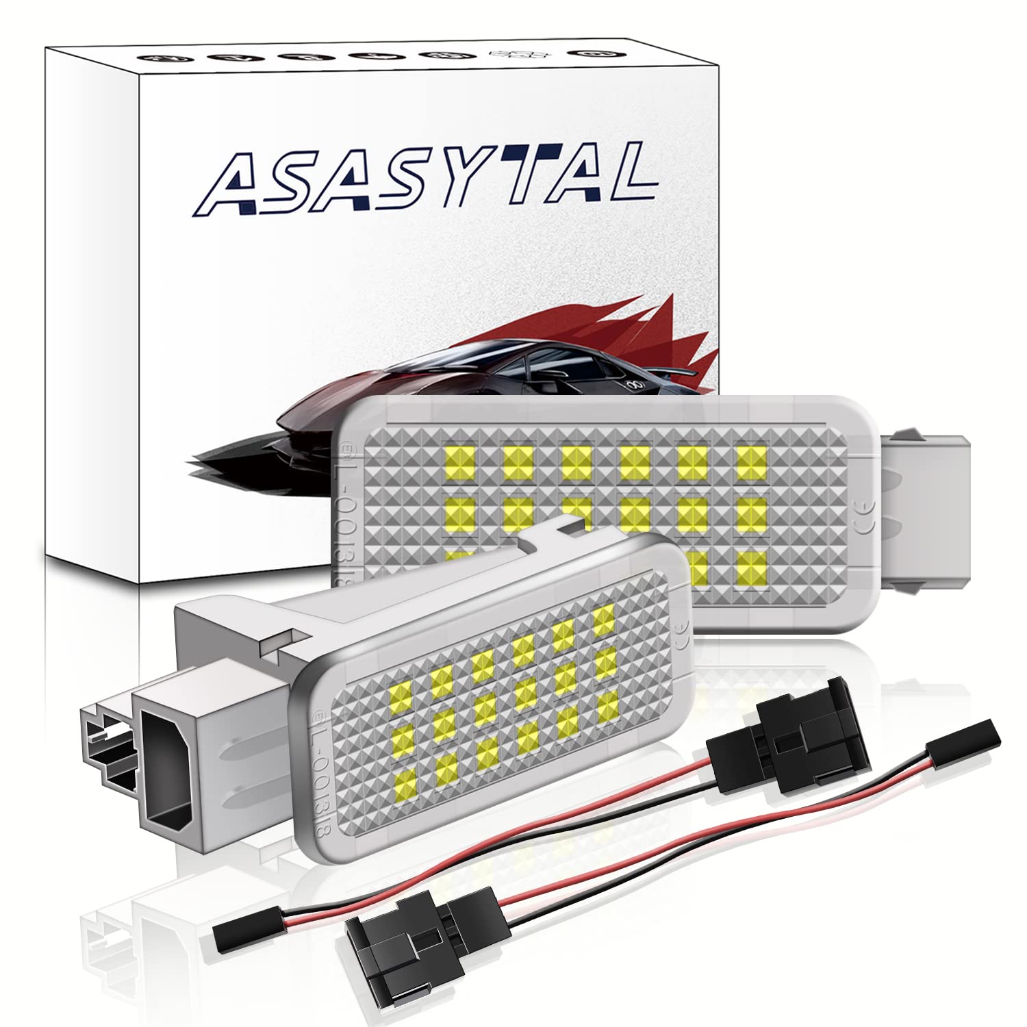 Asasytal LED-Fußraum-Stiefelleuchten Auto Handschuhfach Glühbirne Gepäck Kofferraumbeleuchtung Lampen Kompatibel mit Skoda Fa-bia Mk1/Mk2 5J Oc-tavia Mk2/3 Room-ster Superb Ko-diaq, 2 Stücke von Asasytal