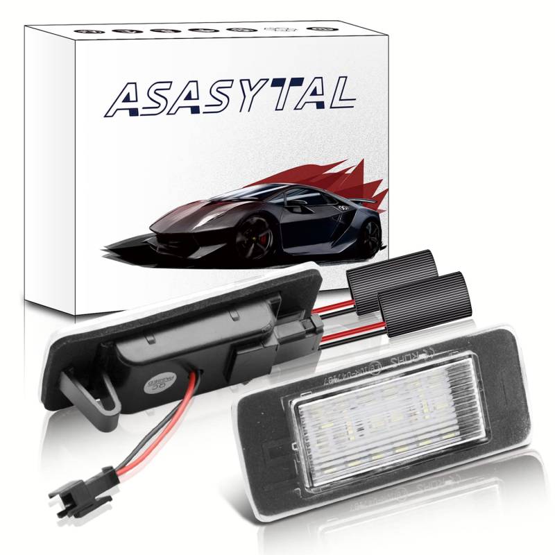 Asasytal LED-Kennzeichenbeleuchtung hinten, Wasserdicht Canbus Nummernschildbeleuchtung 18 SMD Kaltweißes Rücklicht, Kompatibel mit Opel Za-fira C ab 2012 As-tra J Sport Tour-er/Esta-te, 2 Stücke von Asasytal