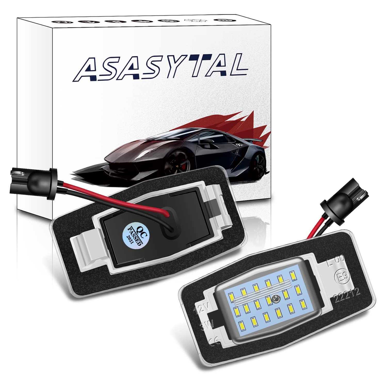 Asasytal LED Nummernschildbeleuchtung Rückleuchten 18 SMD Hellweiß, Fehlerfrei 12V Kompatibel mit Ma-zda MX-5 Miata MPV 323 Pro-tege 323 Pro-tege 5 Tribute Ford Escape Mercury Mariner, 2 Lampen von Asasytal