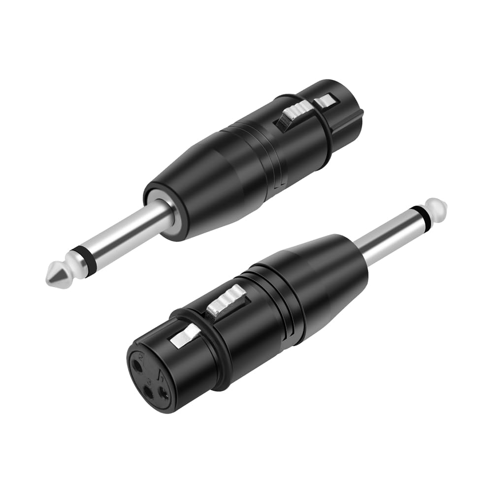 Ascitndy 6,35 mm Mono-Stecker auf XLR 3-Polige Buchse Audio-Stecker-Konverter-Adapter-Anschluss für Kopfhörer-Mikrofon-Verstärker von Ascitndy