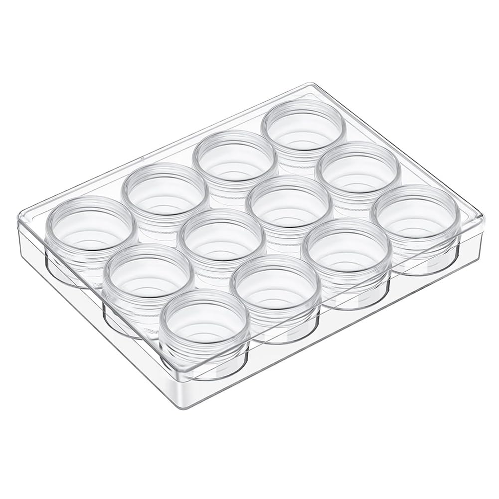 Ascitndy Durchsichtiger Perlen-Organizer, Aufbewahrungsbehälter-Set mit 12 Boxen (4,8 X 3,8 X 3,8 cm) von Ascitndy