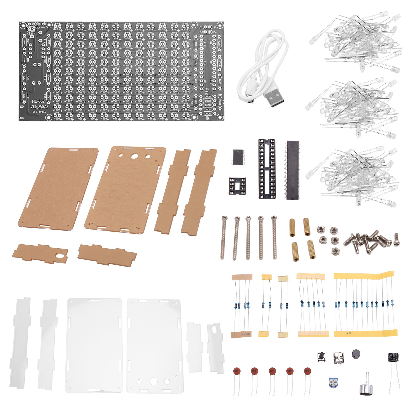 Ascitndy Mini-Elektronik-Display mit Klangaktivierter Heim-Stereo-Lautsprecher-DIY-Lötprojekt-Kit von Ascitndy