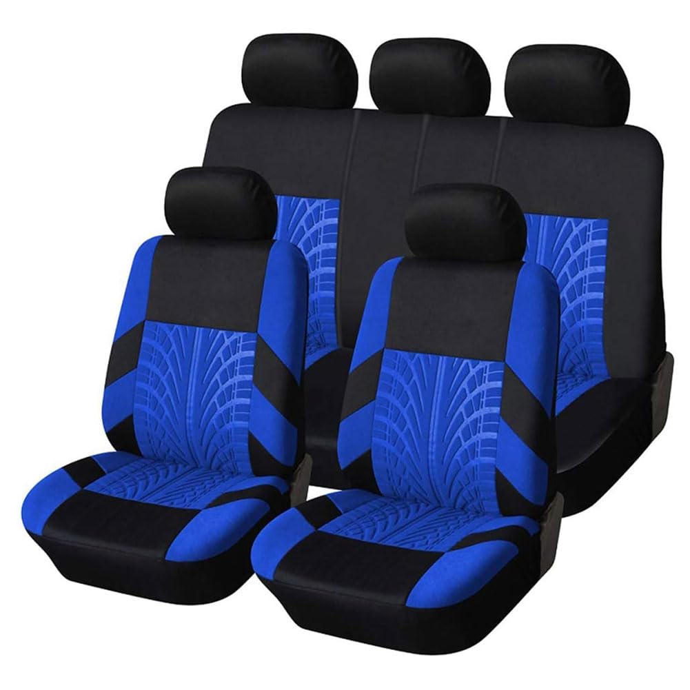 Ashild Auto Sitzbezüge Sets für Dacia Sandero Stepway 3.GEN 2.Gen 2012-2025, Stoff Autositzbezüge Schonbezüge Sitzbezug Sitzschoner Vorne Und Hinten Atmungsaktiv Zubehör,E/Blue von Ashild