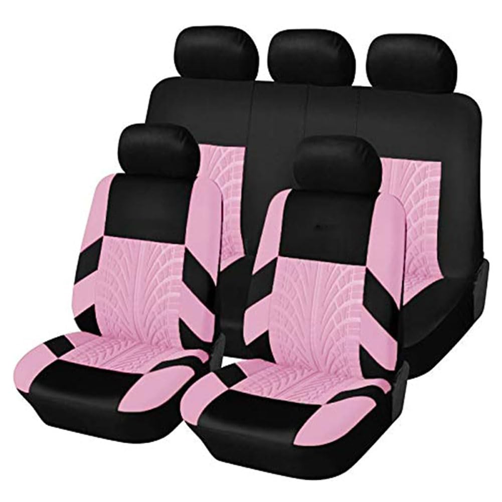 Ashild Auto Sitzbezüge Sets für Hon-da Fit 5 Sitze, Stoff Autositzbezüge Schonbezüge Sitzbezug Sitzschoner Vorne Und Hinten Atmungsaktiv Zubehör,F/Pink von Ashild