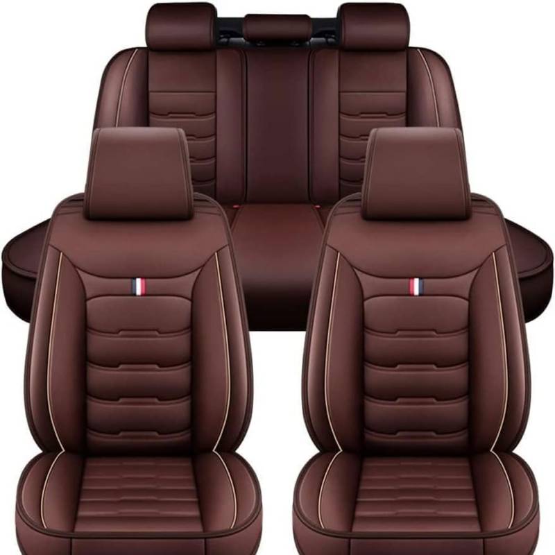 Auto Sitzbezüge Sets für Land Rover Discovery Sport L550 5seats 2016-2019, Universal PU Leder AutositzbezüGe Vordersitze Rücksitze Schonbezüge Autositz Sitzschoner,D/Coffee von Ashild