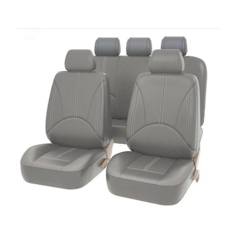 Auto Sitzbezüge Sets für Se-at Alhambra 2011-2022 5 Seats, PU Leder 5-Sitze Autositzbezug Vorder und Rücksitzbezüge Schonbezüge Sitzschoner Zubehör,H/Grey von Ashild