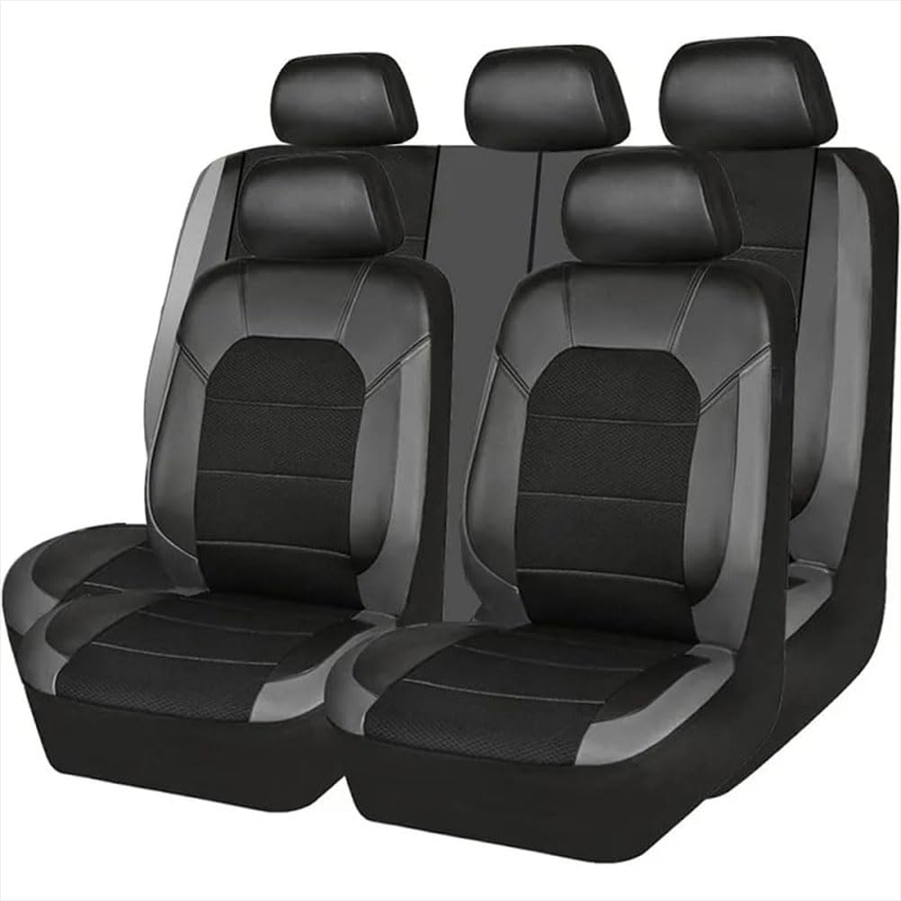 Autositzbezüge für Hyundai Tucson 2021-2023, Sitzbezüge Auto PU Leder Schonbezüge Set Vordersite und Rücksitze Sitzschoner Wasserdicht Zubehör,B/Black-Gray von Ashild